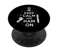Keep Calm Ham On Radio Operator Amateur Radio Tube PopSockets PopGrip Adesivo
