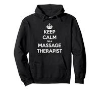 Keep Calm I Am A Massage Therapist Testo Bianco Felpa con Cappuccio