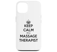 Keep Calm I Am A Massage Therapist Testo Nero Custodia per iPhone 13
