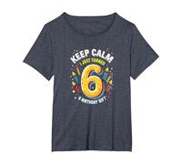 Keep Calm I Just Turned 6° Regalo di Compleanno per Bambini Maglietta, Donna Plus-Size, Pervinca, 4X