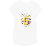 Keep Calm I Just Turned 6° Regalo di Compleanno per Bambini Maglietta, Ragazze, Bianco, M