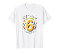 Keep Calm I Just Turned 6° Regalo di Compleanno per Bambini Maglietta, Uomo, Bianco, 5XL