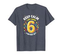 Keep Calm I Just Turned 6° Regalo di Compleanno per Bambini Maglietta, Uomo, Pervinca, 4XL