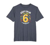 Keep Calm I Just Turned 6° Regalo di Compleanno per Bambini Maglietta, Uomo Taglie Grandi, Pervinca, 3X Tall