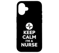 Keep Calm I'm A Nurse Bold Minimal Life Design Custodia per iPhone 16
