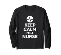 Keep Calm I'm A Nurse Bold Minimal Life Design Maglia a Manica