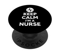 Keep Calm I'm A Nurse Bold Minimal Life Design PopSockets PopGrip Adesivo