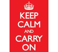 Keep Calm - Immagine su Tela And Carry On, 60 x 80 cm, Colore: Rosso