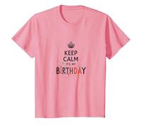 Keep Calm It's My Birthday Festive Crown, Compleanno Ragazza Maglietta, Bambini, Rosa, 10 Anni