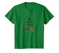 Keep Calm It's My Birthday Festive Crown, Compleanno Ragazza Maglietta, Bambini, Verde Mela, 10 Anni