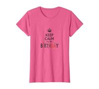Keep Calm It's My Birthday Festive Crown, Compleanno Ragazza Maglietta, Donna, Rosa mélange, XL