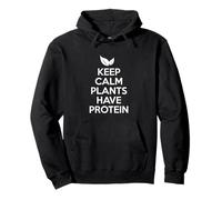 Keep Calm Le Piante Hanno proteine Animali Vegani Pace vegetariana Felpa con Cappuccio