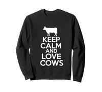 Keep Calm & Love Cows, Costume da Fattoria Divertente per Amanti degli Animali Felpa