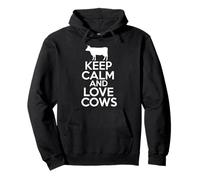 Keep Calm & Love Cows, Costume da Fattoria Divertente per Amanti degli Animali Felpa con Cappuccio