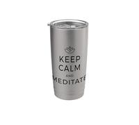 Keep Calm & Meditate Om Zen Meditazione Mindfulness Bicchiere termico in acciaio inox doppia parete
