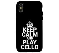 Keep Calm Play Cello Violoncello Cellist & String Virtuoso Custodia per iPhone X/XS