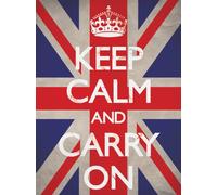 Keep Calm Pyramid International - Stampa da Parete con Bandiera Britannica e Scritta And Carry on 60 x 80 cm