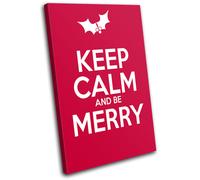 Keep Calm Red Christmas SINGLE TELA parete arte foto stampa