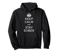 Keep Calm & Stay Sober Anonymous Alcoholics AA Sobrietà Felpa con Cappuccio
