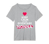 Keep Calm STO per Diventare Nonna per futuri Neo Nonna Maglietta, Donna Plus-Size, Grigio Melange, 4X