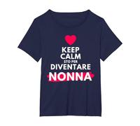 Keep Calm STO per Diventare Nonna per futuri Neo Nonna Maglietta, Donna Plus-Size, Navy, 4X