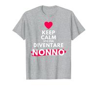 Keep Calm STO per Diventare Nonno per futuri Neo Nonno Maglietta, Uomo, Grigio Melange, M