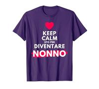 Keep Calm STO per Diventare Nonno per futuri Neo Nonno Maglietta, Uomo, Viola, M