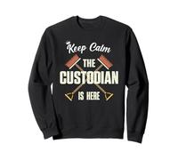 Keep Calm The Custodian Is Here Divertente Apprezzamento del custode Felpa