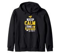 Keep Calm The Custodian Is Here Divertente Apprezzamento del custode Felpa con Cappuccio