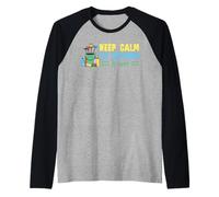 Keep Calm The Custodian Is Here Divertente Apprezzamento del custode Maglia con Maniche Raglan