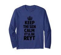 Keep Calm The Yorkshire Way Testo Nero Maglia a Manica