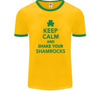 Keep Calm & Trifoglio San Patrizio Giorno Uomo Ringer Fotl