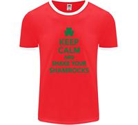 Keep Calm & Trifoglio San Patrizio Giorno Uomo Ringer Fotl