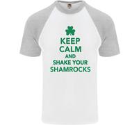 Keep Calm & Trifoglio San Patrizio Giorno Uomo S/S Baseball T-Shirt