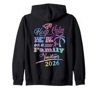 Keep Calm Were On A Family Vacation 2026 Spiaggia Felpa con Cappuccio