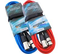 Keep Drum 2 X MC 001 X X 6 m cavo XLR, cavo per microfono XLR/XLR, 1 rosso, 1 blu