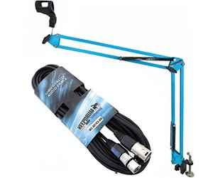 Keep Drum nb35 BL Blu da braccio Microfono treppiede + 6 m cavo per microfono XLR