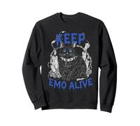 Keep Emo Alive - Gatto con Collare Appuntito per i Fan della Scena Felpa