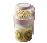 Keep Fit - Shaker portatile da 1000,6 g, grande contenitore per insalata con forchetta e supporto per condimento, materiale PP alimentare con design a prova di perdite