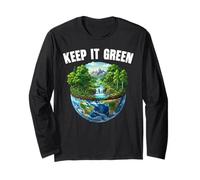 Keep It Green Earth Day Save Cute Planet Studenti Insegnanti Maglia a Manica