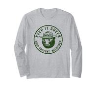 Keep It Green! Help Prevent Wildfires Vintage Smokey Bear Maglia a Manica