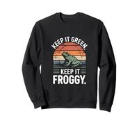 Keep It Green Keep It Froggy Retro Tramonto Frog Felpa