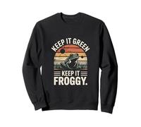 Keep It Green Keep It Froggy Retro Tramonto Frog Felpa