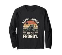 Keep It Green Keep It Froggy Retro Tramonto Frog Maglia a Manica
