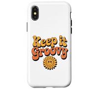 Keep It Groovy Retro Flower Happy Face camicia vintage hippie Custodia per iPhone X/XS