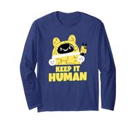 Keep It Human (Dichiarazione Divertente di Pace e Anti-AI) Maglia a Manica