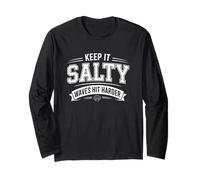 Keep It Salato Onde Hit Harder Beach Vacation Vibes Maglia a Manica