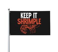 Keep It Shrimple Bandiera Da Cortile Resistenti Bandiera Di Benvenuto Appendere Banner 90X150Cm Per Balcone Soggiorno Fattoria