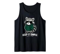 Keep It Simple Raccoon Grafica Minima Canotta
