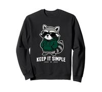 Keep It Simple Raccoon Grafica Minima Felpa